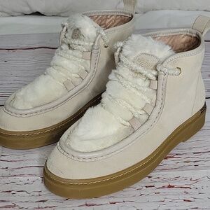 COLE HAAN Cream Cozy Fur Accents Boots Size 7.5